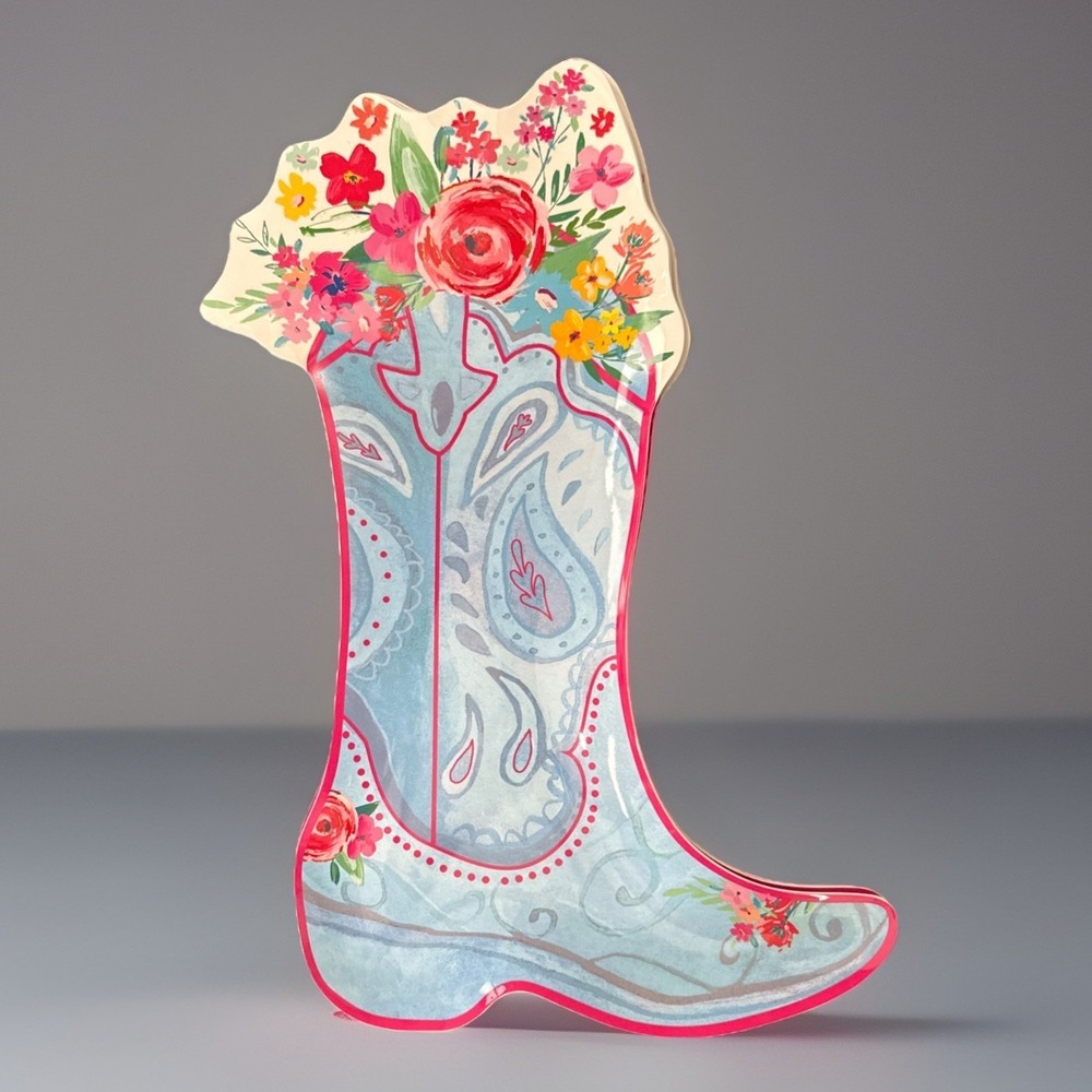 Serving Platter Cowgirl Boot Floral Pioneer Woman, Melamine New
